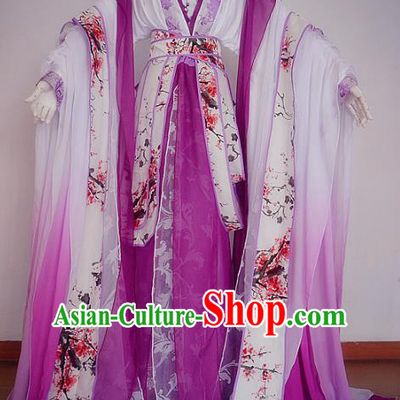 Chinese Ancient Cosplay Fairy Dance Costume Tang Dynasty Princess Purple Hanfu Dress for Women