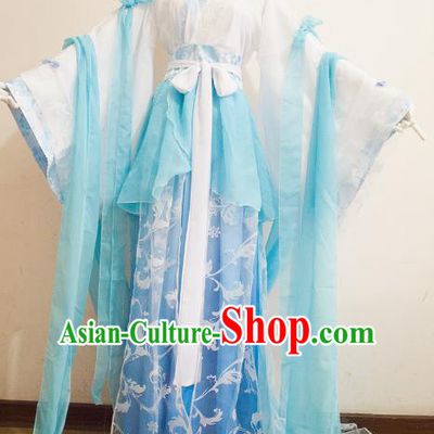 Chinese Ancient Cosplay Princess Blue Hanfu Dress Traditional Song Dynasty Palace Lady Embroidered Costume for Women