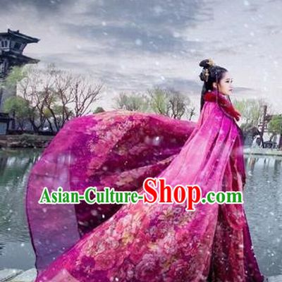 Chinese Traditional Ancient Princess Clothing Purple Cloak Cosplay Swordswoman Costume for Women