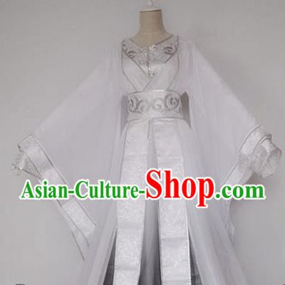 Chinese Han Dynasty White Hanfu Dress Ancient Fairy Traditional Costume for Women