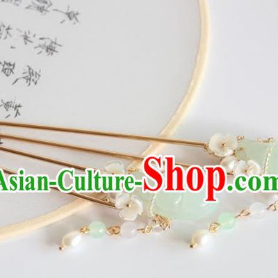 Chinese Ancient Handmade Pearls Tassel Hair Clip Hair Accessories Hanfu Hairpins for Women