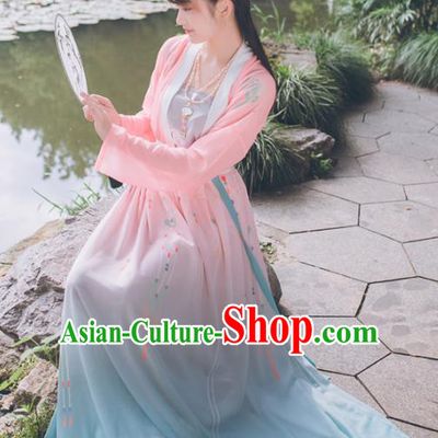 Chinese Traditional Song Dynasty Young Lady Costume Ancient Princess Embroidered Clothing for Women