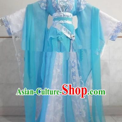 Chinese Song Dynasty Princess Blue Hanfu Dress Ancient Fairy Traditional Clothing for Women