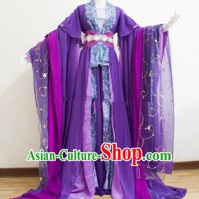 Chinese Han Dynasty Princess Purple Hanfu Dress Ancient Fairy Traditional Costume for Women