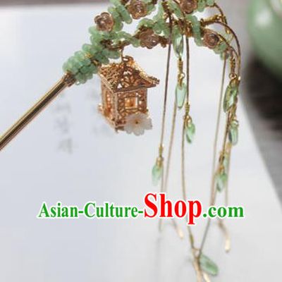 Chinese Ancient Handmade Palace Golden Hair Clip Hair Accessories Hanfu Tassel Hairpins for Women