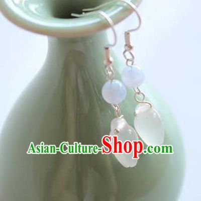 Chinese Ancient Handmade Earrings Accessories Hanfu Magnolia Flower Eardrop for Women