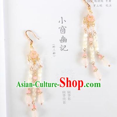 Chinese Ancient Handmade Hanfu Accessories Beads Tassel Earrings for Women