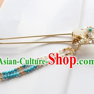 Chinese Ancient Handmade Hair Clip Hair Accessories Hanfu Plum Blossom Moon Hairpins for Women