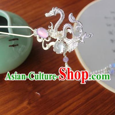 Chinese Ancient Handmade Classical Dragon Hair Clip Hair Accessories Hanfu Hairpins for Women