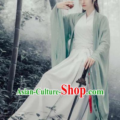 Chinese Ancient Heroine Costumes Wei Jin Dynasty Swordswoman Hanfu Dress Clothing for Women