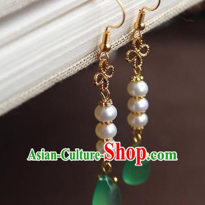 Chinese Ancient Handmade Hanfu Accessories Tassel Earrings for Women