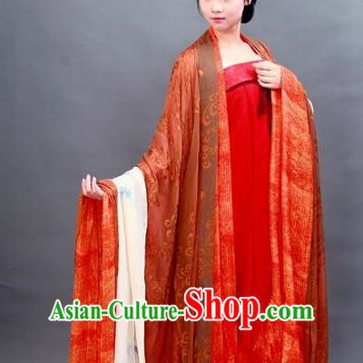 Chinese Ancient Imperial Consort Costume Traditional Tang Dynasty Imperial Concubine Yang Embroidered Hanfu Dress for Women