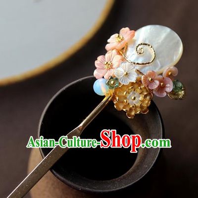 Chinese Ancient Handmade Hair Clip Classical Hair Accessories Hanfu Shell Hairpins for Women