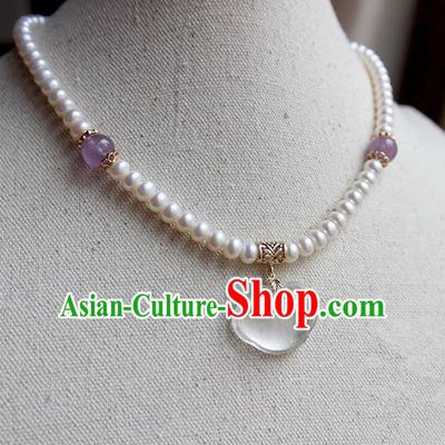 Chinese Ancient Handmade Classical Accessories Hanfu Pearls Necklace for Women