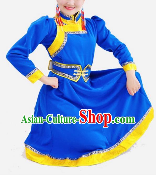 Traditional Chinese Mongol Nationality Dancing Costume Mongols Female Folk Dance Headwear Mongolian Minority Embroidery Costume