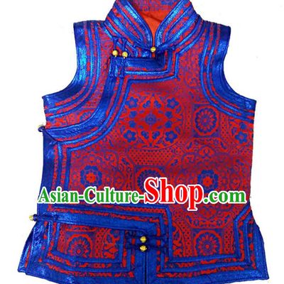 Chinese Mongol Nationality Vest Costume Traditional Mongolian Minority Dress for Women