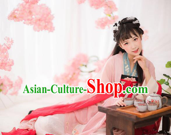 Chinese Ancient Palace Lady Hanfu Han Dynasty Imperial Concubine Queen Embroidered Historical Costumes