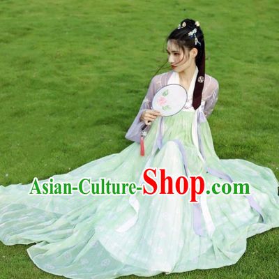 Traditional Chinese Tang Dynasty Aristocratic Lady Embroidered Costume Ancient Imperial Concubine Hanfu Dress for Women