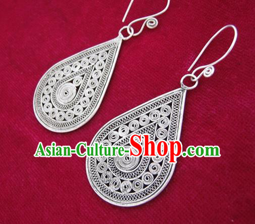 Traditional Chinese Miao Nationality Hair Accessories Hmong Female Folk Dance Hairpins Bracelet Sliver Necklace Headwear for Women