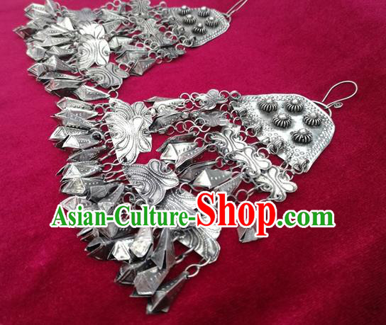 Traditional Chinese Miao Nationality Hair Accessories Hmong Female Folk Dance Hairpins Bracelet Sliver Necklace Headwear for Women Traditional Chinese Miao Nationality Hair Accessories Hmong Female Folk Dance Hairpins Bracelet Sliver Necklace Headwear for Women
