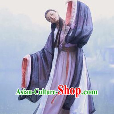 Chinese Ancient Swordswoman Hanfu Dress Jin Dynasty Hermit Embroidered Costumes for Women