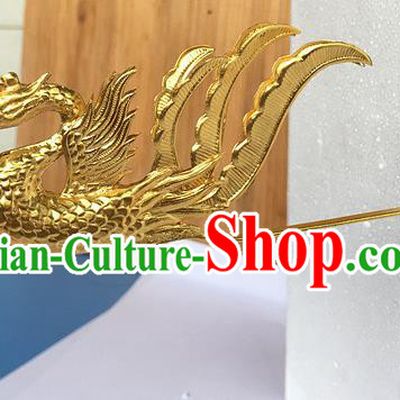 Traditional Chinese Miao Nationality Hair Clip Golden Phoenix Hairpins Hair Accessories for Women