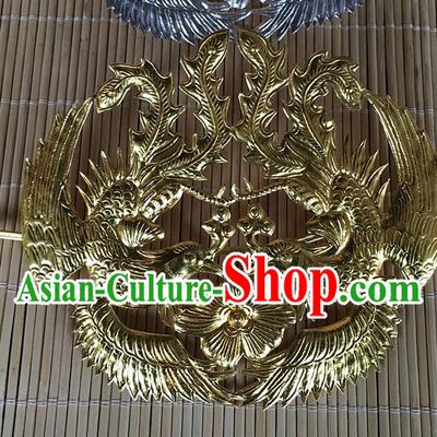 Traditional Chinese Miao Nationality Wedding Golden Phoenix Hair Coronet Hairpins Hair Accessories for Women