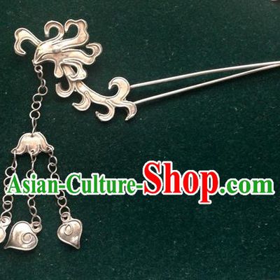 Traditional Chinese Miao Nationality Hair Accessories Tassel Step Shake Hairpins for Women
