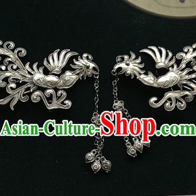 Traditional Chinese Miao Nationality Phoenix Hair Clip Tassel Hairpins Hair Accessories for Women