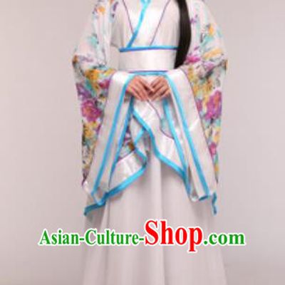Traditional Chinese Ancient Palace Lady Costume Han Dynasty Princess White Hanfu Dress for Women