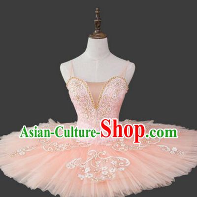 Top Grade Modern Dance Costume Ballet Ballerina Dance Pink Dress for Women