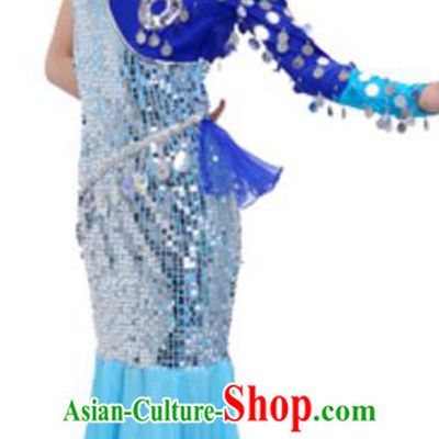 Traditional Chinese Dai Nationality Princess Clothing, China Dai Minority Peacock Dance Ethnic Costume and Headwear for Women