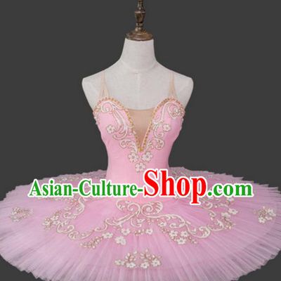 Top Grade Ballet Dance Costume Pink Dress Bubble Ballerina Skirt Tu Tu Dancewear for Women