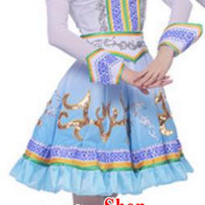 Traditional Chinese Mongol Nationality Dress, China Mongolian Ethnic Dance Costume and Hat for Women