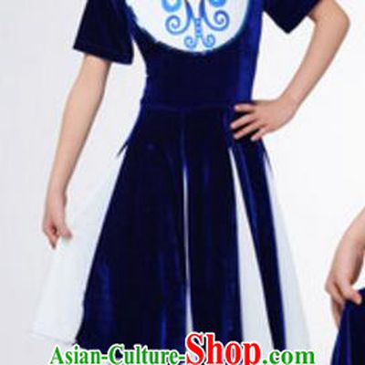 Top Grade Modern Dance Navy Dress Stage Performance Chorus Costume for Kids