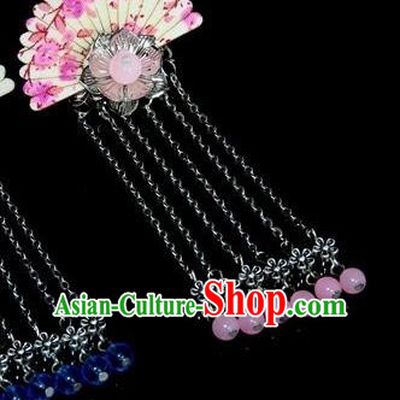 Chinese Traditional Ancient Hair Accessories Hanfu Hairpins Pink Beads Hair Stick Headwear for Women