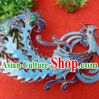 Chinese Traditional Miao Nationality Blueing Phoenix Hairpins Hair Accessories for Women