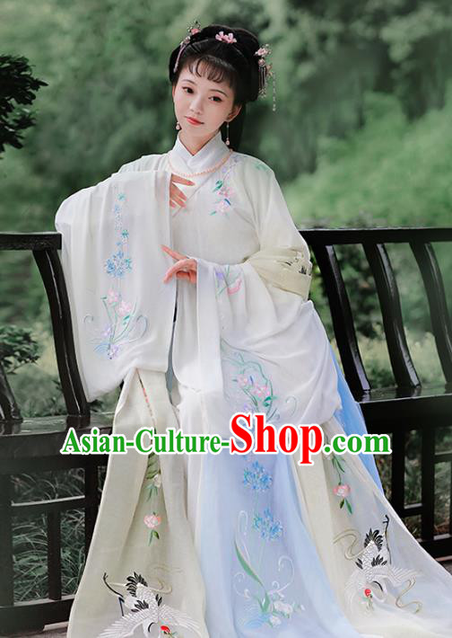 Chinese Ancient Palace Lady Hanfu Han Dynasty Imperial Concubine Queen Embroidered Historical Costumes