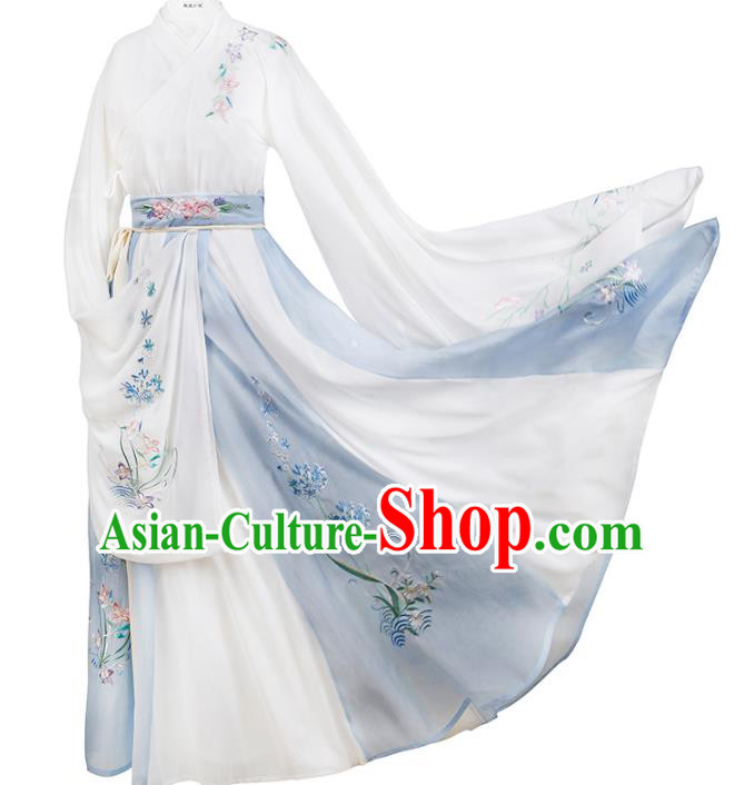 Chinese Ancient Palace Lady Hanfu Han Dynasty Imperial Concubine Queen Embroidered Historical Costumes