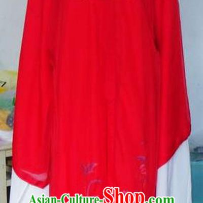 Chinese Traditional Shaoxing Opera Scholar Costumes Peking Opera Niche Red Silk Robe for Adults
