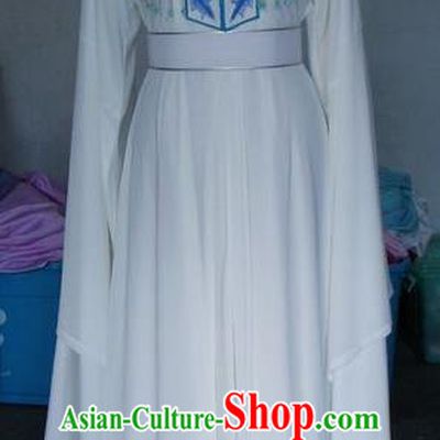 Chinese Traditional Beijing Opera Actress Costumes China Peking Opera Embroidered White Dress for Adults