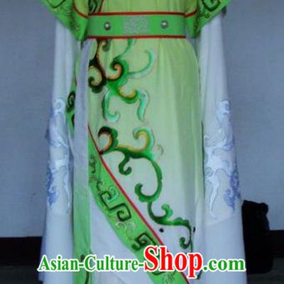 Chinese Traditional Shaoxing Opera Princess Green Robe Peking Opera Niche Costumes for Adults