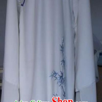 Chinese Traditional Shaoxing Opera Printing Bamboo Robe Peking Opera Niche Costumes for Adults