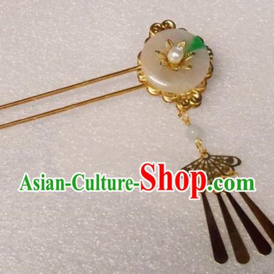 Chinese Traditional Hair Accessories Ancient Bride Hairpins Jade Hair Clip for Women
