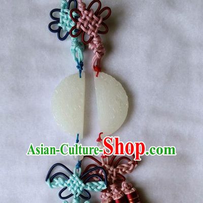 Handmade Chinese Ancient Accessories Jade Moon Waist Pendant for Women