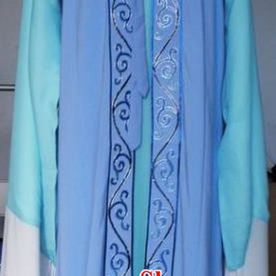 Chinese Traditional Shaoxing Opera Scholar Embroidered Blue Robe Peking Opera Niche Costumes for Adults