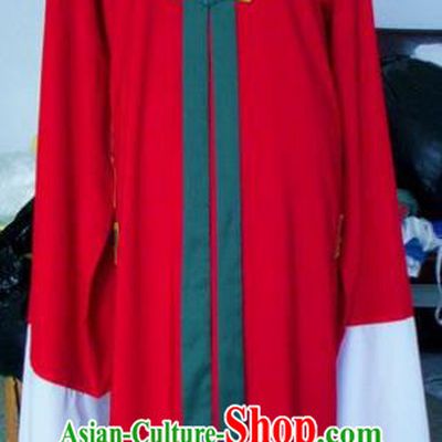 Chinese Traditional Shaoxing Opera Scholar Red Cloak Peking Opera Niche Embroidered Costumes for Adults