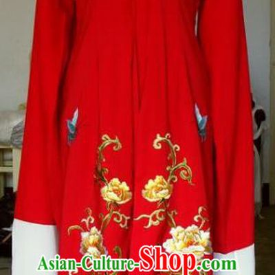 Chinese Traditional Beijing Opera Actress Embroidered Red Cape China Peking Opera Imperial Concubine Costumes for Adults