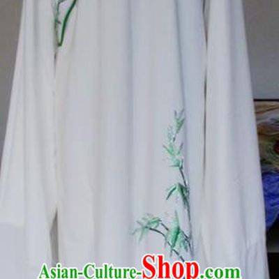 Chinese Traditional Shaoxing Opera Niche Clothing Peking Opera Scholar Printing Bamboo Robe for Adults