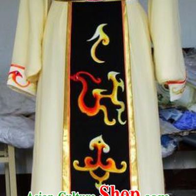 Chinese Traditional Beijing Opera Diva Embroidered Yellow Dress China Peking Opera Princess Costumes for Adults